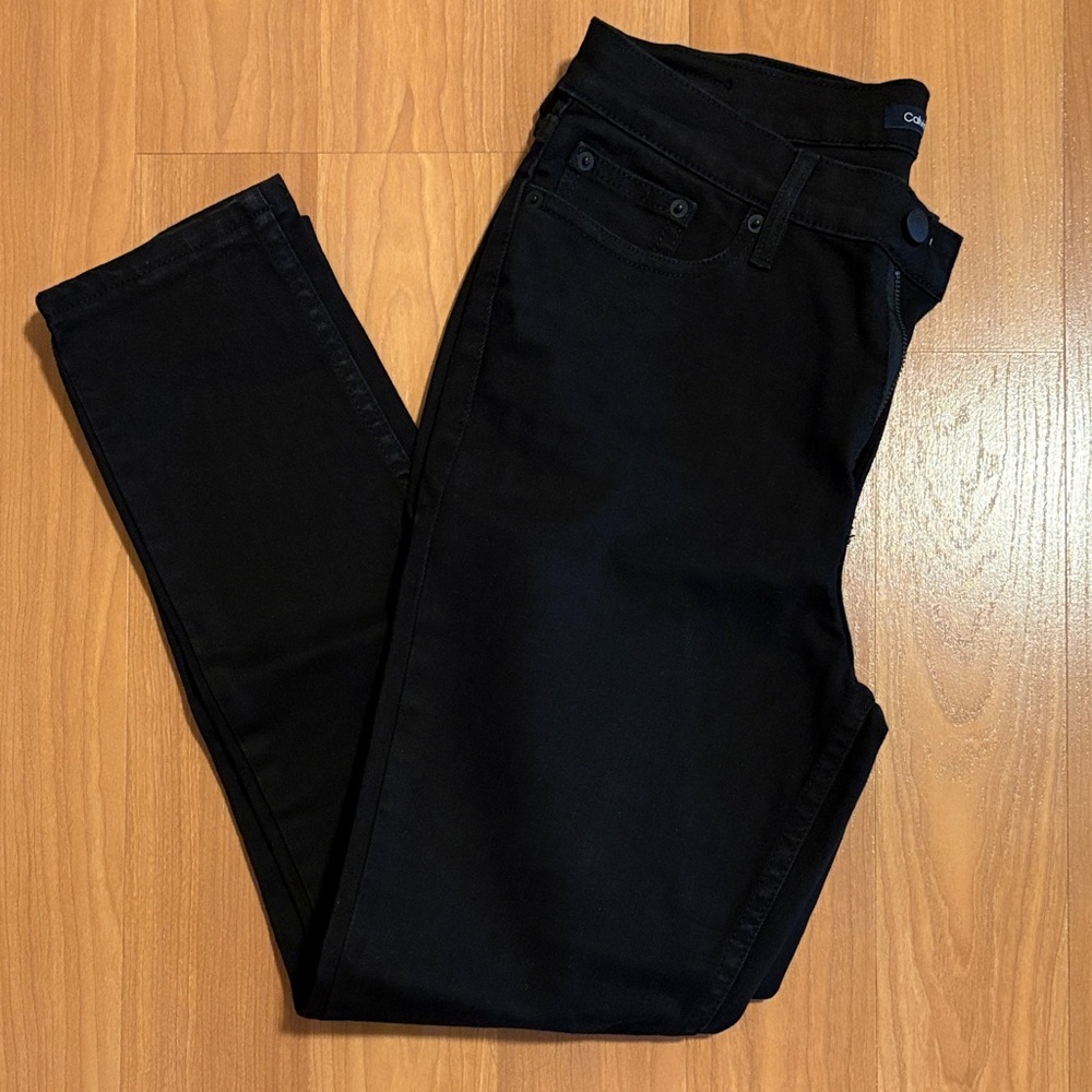 Calvin Klein Black High Rise Skinny Petite Denim
